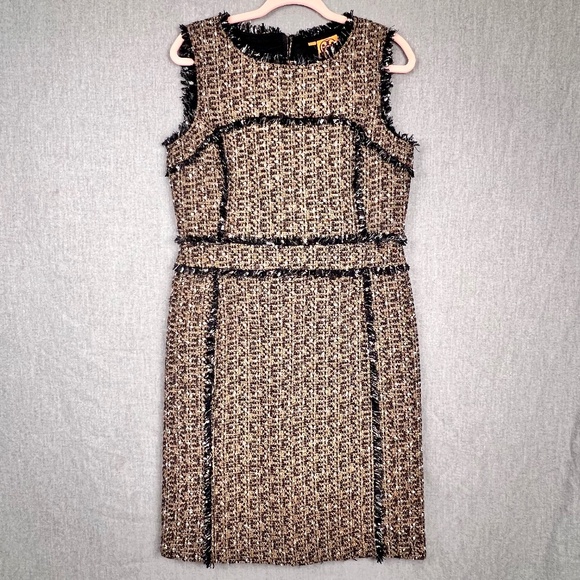 Tory Burch Women Sleeveless Tweed Shift Dress Sz 10 - Picture 1 of 12